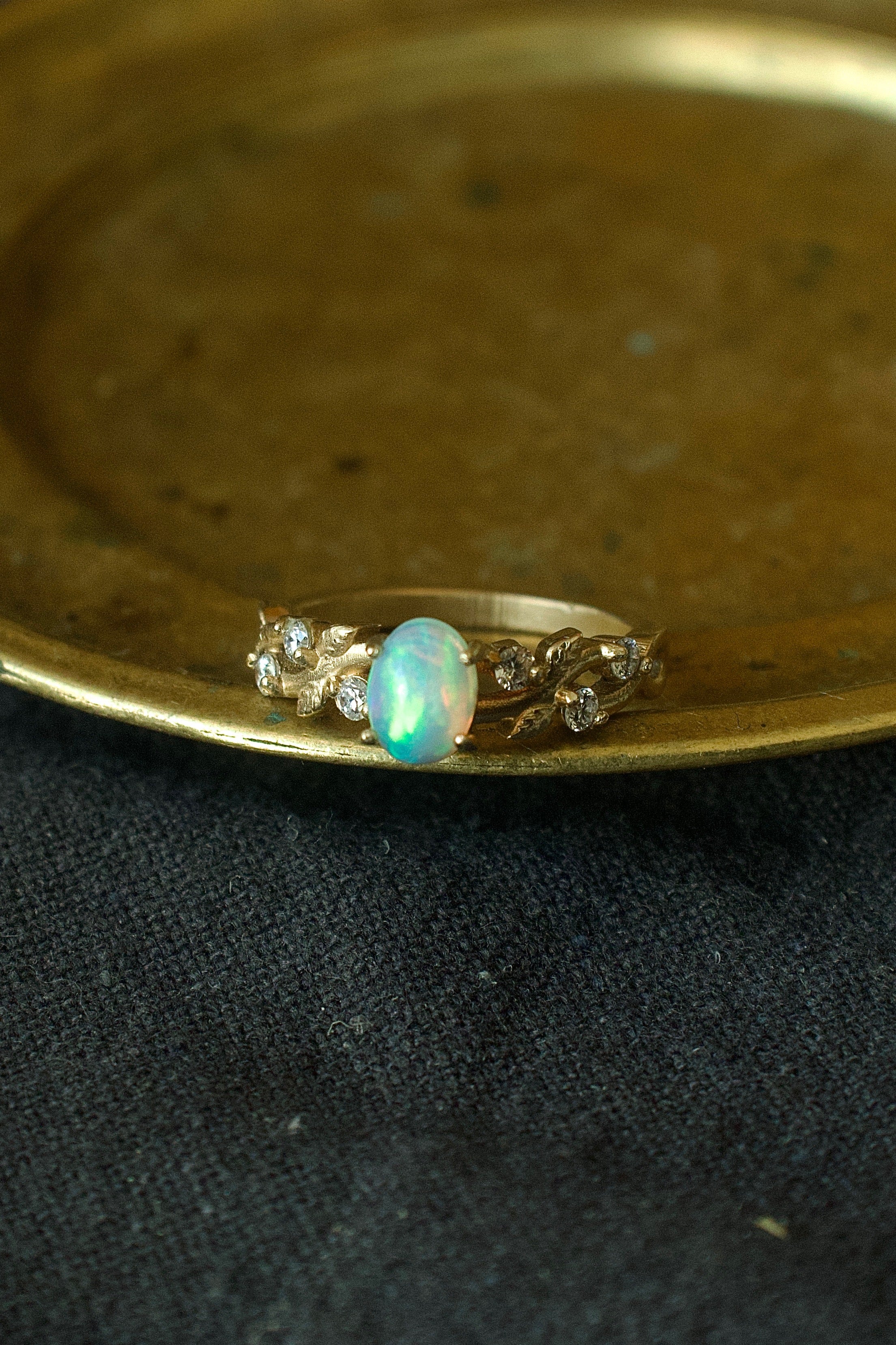 Flower Opal and Diamond ring