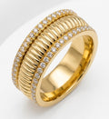Fluted Gold and Diamond Band