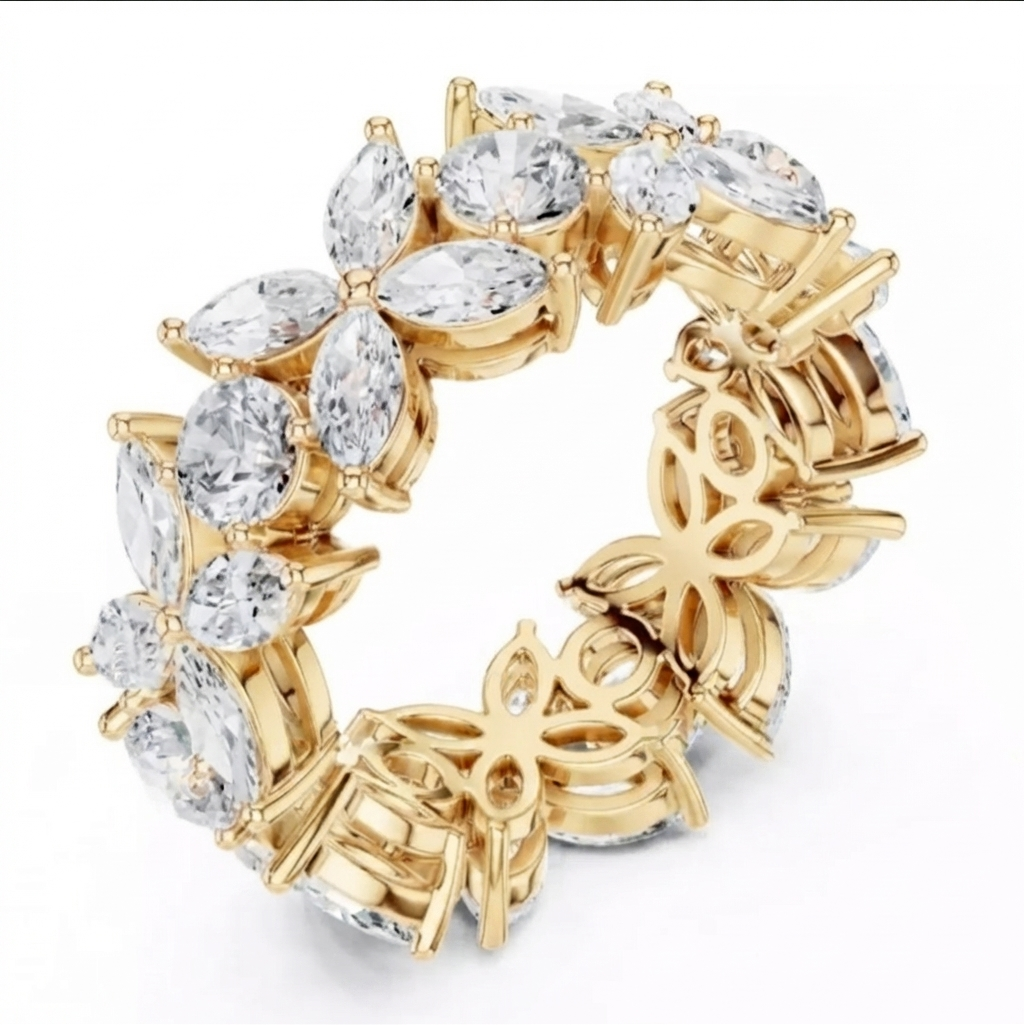 Diamond Butterfly Eternity Band