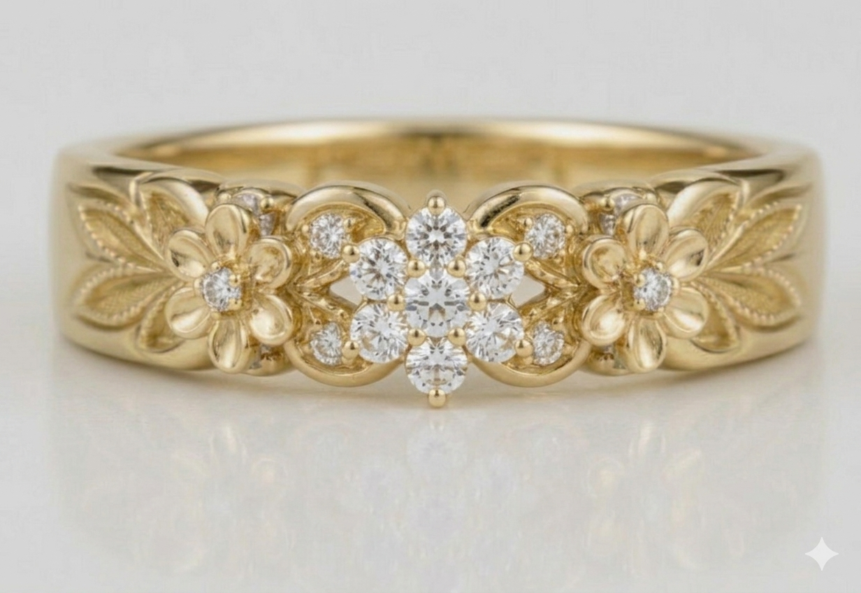 Diamond Cluster Flower Band
